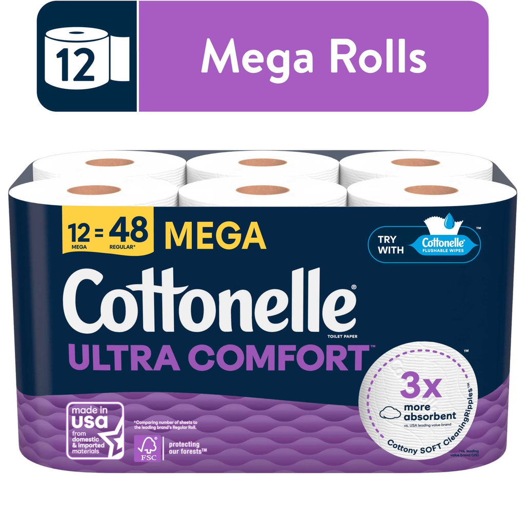 Ultra Comfort Toilet Paper, Soft Toilet Tissue, 30 Mega Rolls
